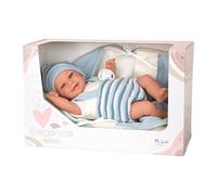 ARIAS Bambola con Peso Elegance 35 cm Babyto Blu Strisce con Coperta 60751