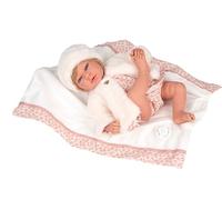 ARIAS -Bambola Elegance 40 cm Andie Abito con Abito Giacca di Lana. Il suo peso è così reale che sembra un bambino vero. Include ciuccio e cuscino. Giocattolo Bambini Tutte Le Età (ARI60902)