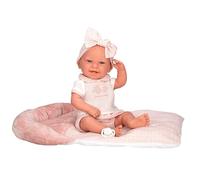 ARIAS - Bambola Elegance 42 cm ZOE con corpo e arti in Vinyl. Abito con un set rosa e bianco, fascia e cuscino abbinato. Include ciuccio e cuscino. Giocattolo Bambini Tutte Le Età (ARI65389)