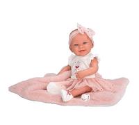 ARIAS - Bambola Elegance 42 CM ZOE Corpo Vinyl. Abito da ballerina in rosa e bianco e stampa a cuori. Include accessori ciuccio e cuscino. Giocattolo per bambini di tutte le età (ARI65395)