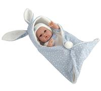 ARIAS Bamboloto Bebè 33 cm coperta con orecchie Azzurro