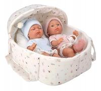 ARIAS - Bambole Elegance di 26 cm, gemelle Ba on abbigliamento e navicella abbinata, in borsa. Giocattolo per bambini di tutte le età (ARI50866)