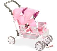 Arias ELEGANCE Grande Passeggino Gemelli Per Bambola Fino a 60cm Carrozzina