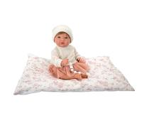 ARIAS - Reborn 40 cm Julia. Bambino realistico con vestiti rosa e bianchi. Include cuscino, ciuccio, ciuccio, pannolino, libro della famiglia e certificato di autenticità. Giocattolo Bambini +3 anni