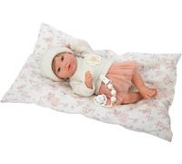 ARIAS - Reborn 40 cm Julia. Bambino realistico con vestiti rosa e bianchi. Include cuscino, ciuccio, ciuccio, pannolino, libro della famiglia e certificato di autenticità. Giocattolo Bambini +3 anni