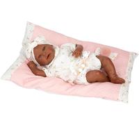 ARIAS -Reborn 45 cm Sasha mulatta.Bambino realistico con vestiti bianchi e fiori. Include cuscino, ciuccio, ciuccio, pannolino, libro della famiglia e certificato di autenticità. Giocattolo Bambini +3