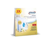 Ariasana Minifresh Coccole di Vaniglia Sacchetti profumati, Sacchetti assorbi umidità armadio e deodoranti 2 in 1, Profumatore armadio, cassetti e piccoli ambienti, sacchetti 2x50g