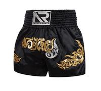 ARIASS Pantaloncini MMA Muay Thai for Allenamento Kick Boxing, Pantaloncini da Boxe con Coulisse for Bodybuilding, Combattimento in Gabbia, BJJ (Color : Black, Size : Medium)