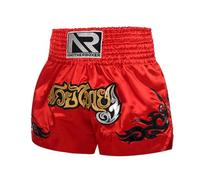 ARIASS Pantaloncini MMA Muay Thai for Allenamento Kick Boxing, Pantaloncini da Boxe con Coulisse for Bodybuilding, Combattimento in Gabbia, BJJ (Color : Red 2, Size : Medium)