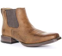 ARIAT Booker Ultra Punta Quadrata Chelsea Western Stivali Marrone Uomo Misura 6