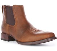 ARIAT Booker Ultra Punta Quadrata Chelsea Western Stivali Marrone Uomo Misura 6
