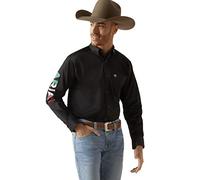ARIAT - Camicia da uomo con logo ARIAT, vestibilità classica, colore: nero, M