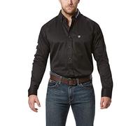 Ariat - Camicia da Uomo con Logo, vestibilità Classica, Colore: Nero, Nero/Bianco, XL Alti