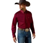 Ariat Camicia da Uomo in Twill Tinta Unita vestibilità Classica, Borgogna, M
