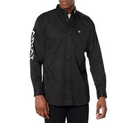 ARIAT Camicia Sciancrata con Logo della Squadra, Twill, Nero/Bianco, S Uomo