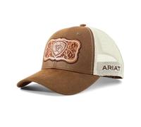 ARIAT Cappellino da baseball da donna con logo a scatto in rete con toppa floreale marrone A300070002, Marrone/marrone chiaro., Taglia unica