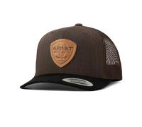 ARIAT Cappellino da uomo a 6 pannelli in rete con visiera nera e toppa marrone chiaro, Marrone, XL (taglia unica)