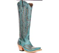Ariat Casanova a Punta Al Ginocchio Cowboy Donna Stivale IN Turchese UK 4 - 7