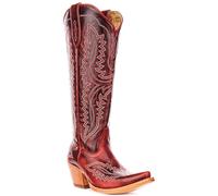 Ariat Casanova a Punta Al Ginocchio Cowboy Donna Stivale Rosso Scuro UK 3 - 9