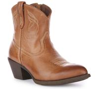 ARIAT Darlin Pelle Western Cuoio Fiore Donna Stivale Marrone UK 3 - 9