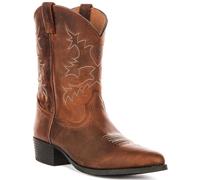 Ariat Heritage R Punta da Infilare Bambini Western Stivali Scarpe Marrone UK 1 -