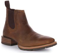 ARIAT Hybrid Basso Ragazzo Cuoio Fiore Western Chelsea Uomo Boot IN Marrone UK 7