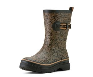 ARIAT Kelmarsh Mid Rubber Boot, Stivali in Gomma Donna, Stampa Ocelot, 39 EU