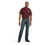 ARIAT Men's M5 REBAR Stretch Slim Fit Straight Leg Jean, Blue, 28x34