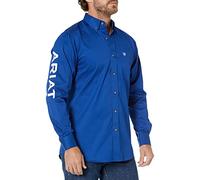 Ariat Mens MNS Team Logo Twill FTD LS Shrt Camicia Ultm/Wht, Ultramarine/Bianco, L