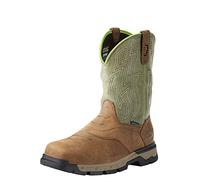 Ariat Mens Rebar Flex Western Waterproof Composite Toe Work Boot Western Work 14 EE/Wide(Width) Rye Brown