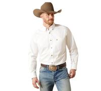 Ariat Men's Solid Twill Shirt, White, Large/Regular