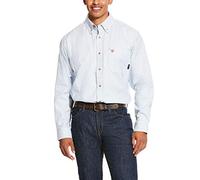 ARIAT Men's White Fr Solid Durastretch Long Sleeve Work Shirt