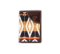 ARIAT Portafoglio a tre ante in tessuto Southwest, marrone