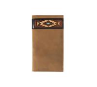 ARIAT Portafoglio Rodeo da uomo in pelle Southwest lavorato a mano - Portafoglio Western Bifold Checkbook, Marrone, 1 x 5 x 8 inches, Rodeo