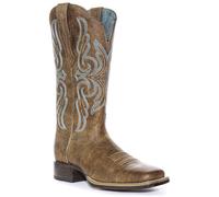 ARIAT Primera Rotondo Up Largo Punta Quadrata Western Boot Marrone Blu Donna UK