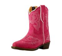 ARIAT Rambler Lil' Stompers - Stivali da bambino in vera pelle marrone con suola in TPR 4LR e cerniera laterale, Rosa (Casanova), 22 EU