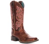 Ariat Rotondo Up Elasticizzato Largo Punta Quadrata Medio Donna Marrone EU 36-42