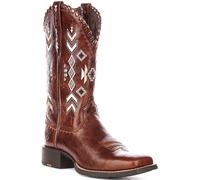 Ariat Round Up Skyler Stivali Da Donna In Pelle Tan, Punta Quadrata