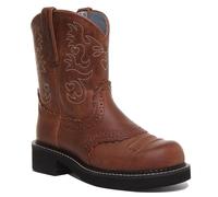 ARIAT Sella Elegante da Infilare Western Donna Stivali IN Marrone Bianco UK 3 -