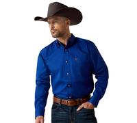 Ariat Solid Twill Classic Fit Shirt-Men's Long Sleeve Western Button-Down Camicia, Ultramarine, S Uomo