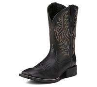ARIAT Sport Wide Square Toe Western Boot, Stivali Uomo, Nero Deertan/Nero, 43 EU Larga