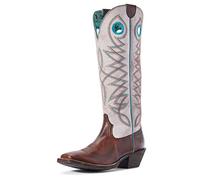 Ariat Stivali da cowboy da donna ROUND UP BUCKARO in pelle marrone, Marrone/Bianco, 38.5 EU