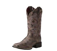 ARIAT Rotondo Up Ryder Punta Vestibilità Larga Western Stivale Marrone Blu Da UK
