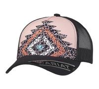 ARIAT Women’s Pink Crackle Aztec 5 Panel Adjustable Trucker Hat