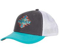 Ariat Women's Aztec Name Mesh Snap Back cap Coperchio, Grigio, Turchese, Corallo, Taglia Unica Donna