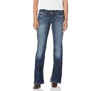Ariat Women's R.E.A.L. Riding Mid Rise Boot Cut Jean, Marine, 27 Long