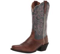 Ariat Women's Round Up Square Toe Western Boot, Storming Brown/Singing The Blues, 6