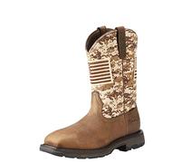 Ariat Work Men's Workhog Patriot Steel Toe Construction Boot, Earth/Sand Camo Print, 7 E US