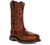 ARIAT Workhog Punta IN Acciaio Largo Quadrato Lavoro Western Da Stivali Brown UK