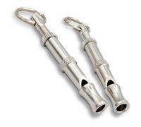 Aribari 2 x fischietti professionali per cani da addestramento ed educazione - con passo regolabile - per allenamento cani - materiale: ottone, colore: argento